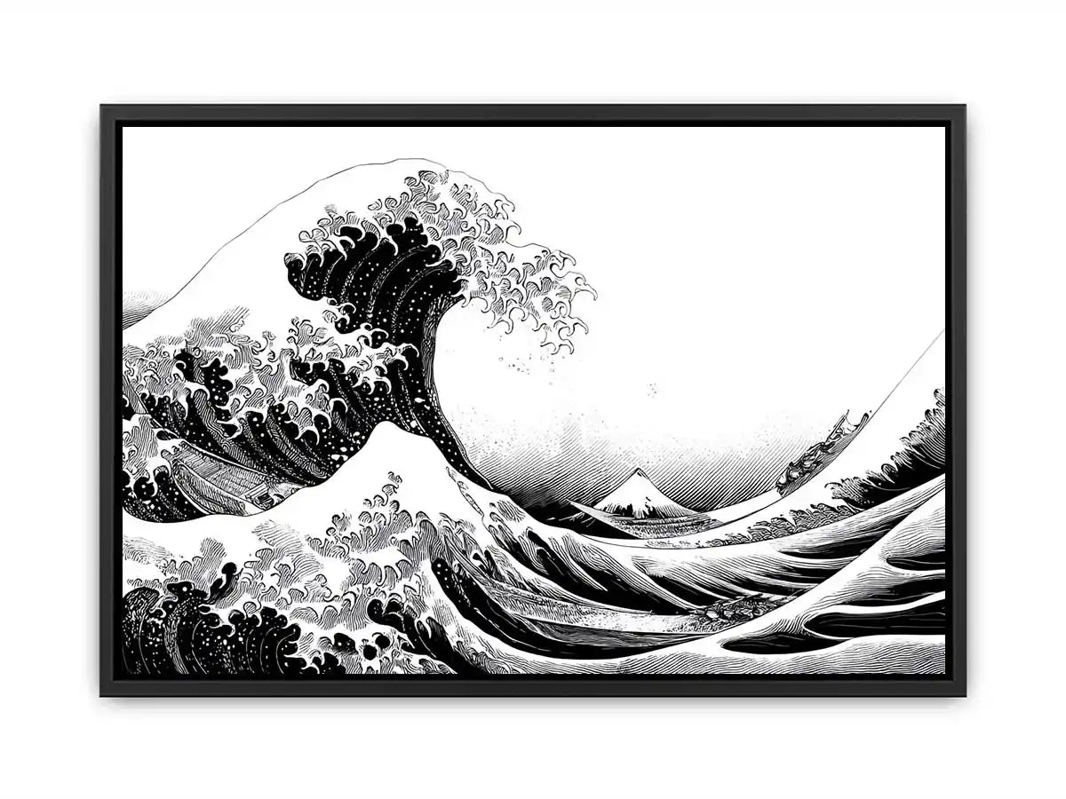 japanese wave line art canvas print modern living room ont601.webp