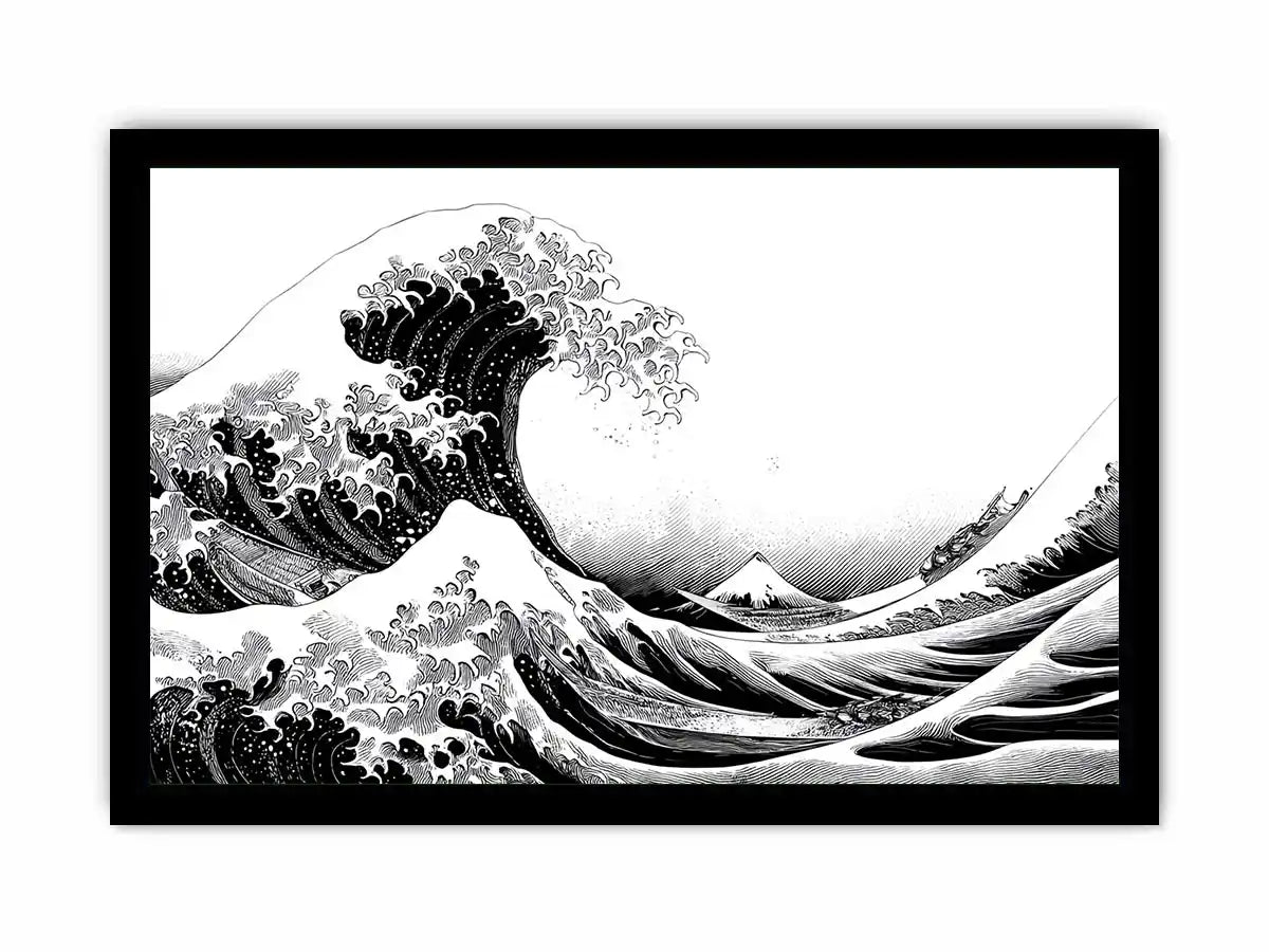 japanese wave line art canvas print modern living room ont601.webp
