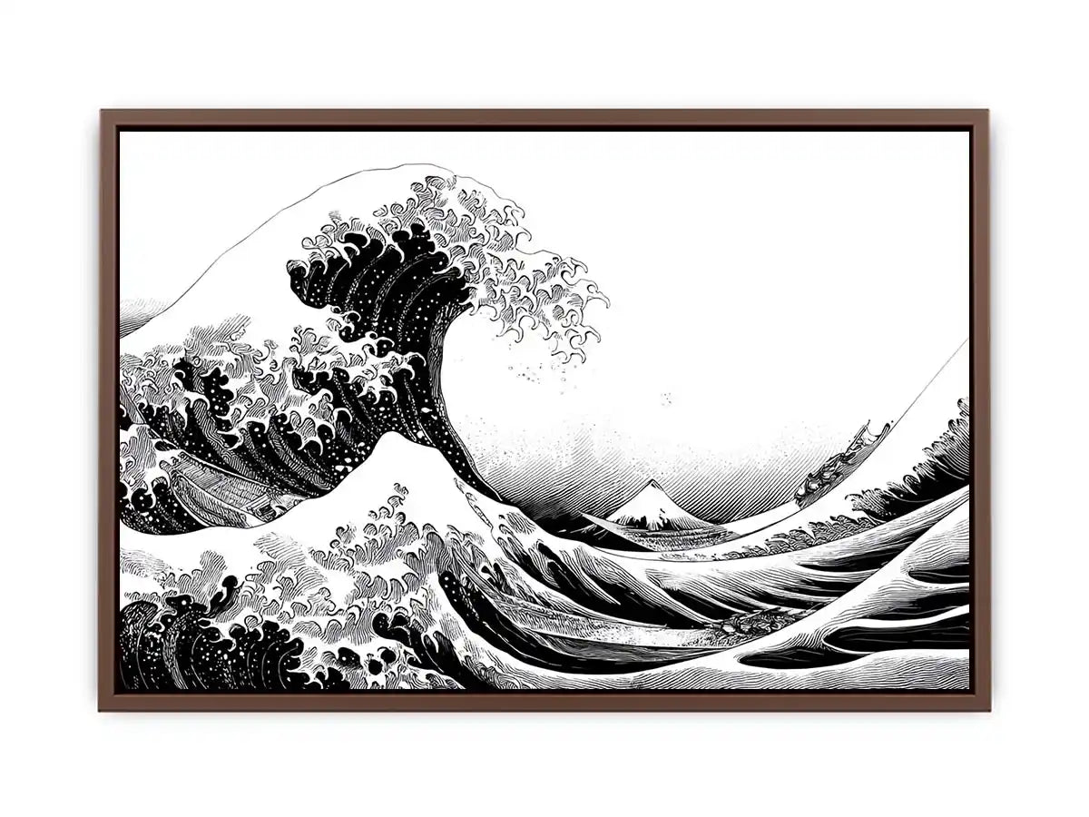 japanese wave line art canvas print modern living room ont601.webp