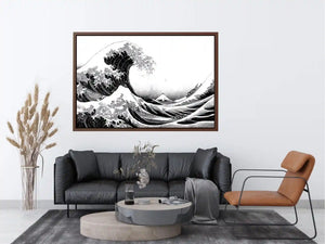 japanese wave line art canvas print modern living room ont601.webp