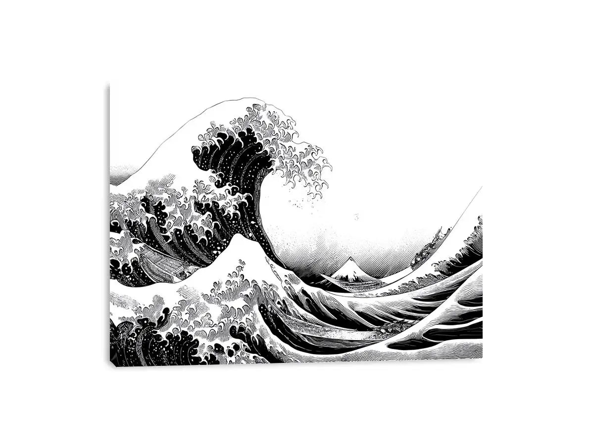 japanese wave line art canvas print modern living room ont601.webp