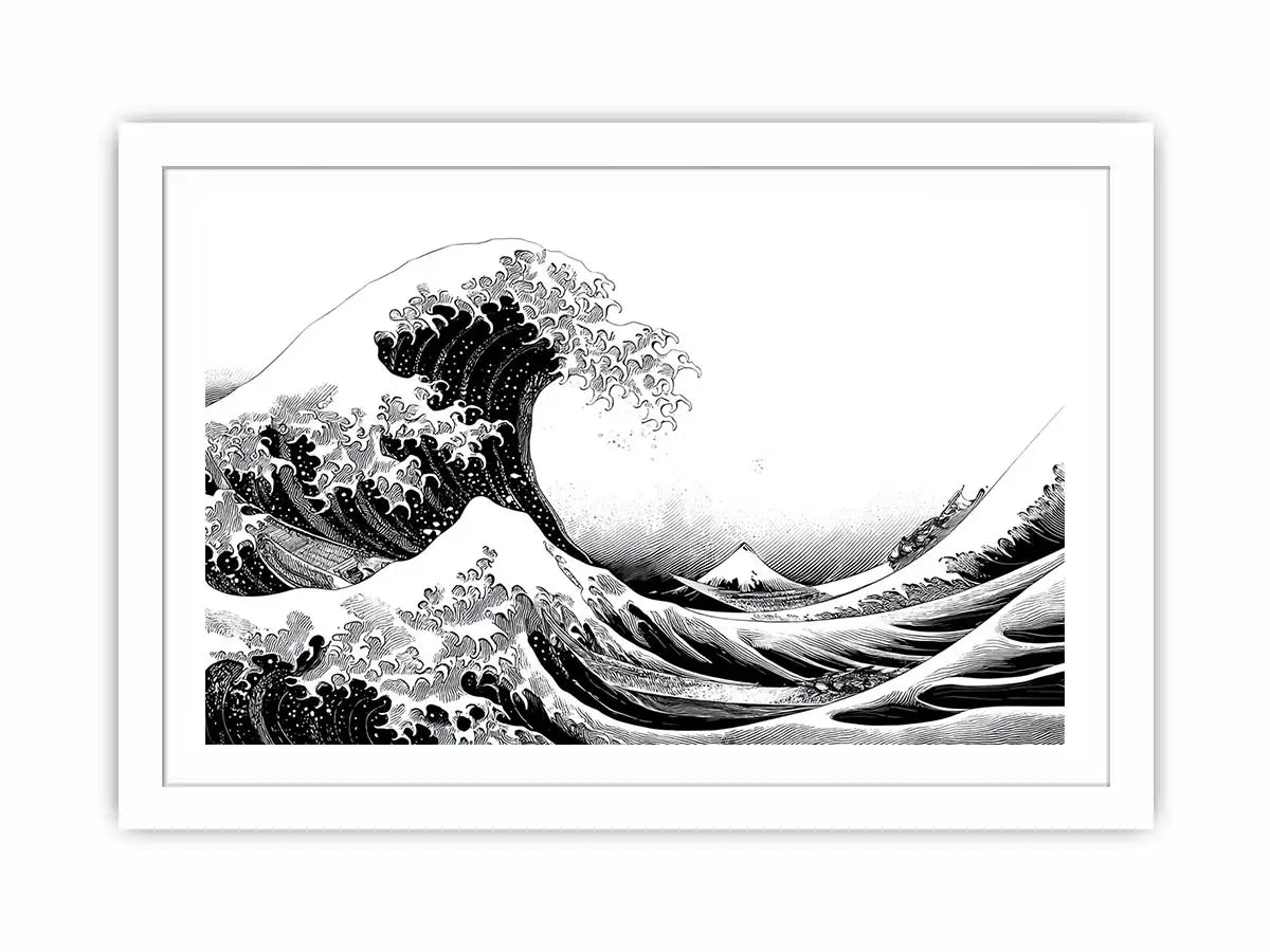 japanese wave line art canvas print modern living room ont601.webp