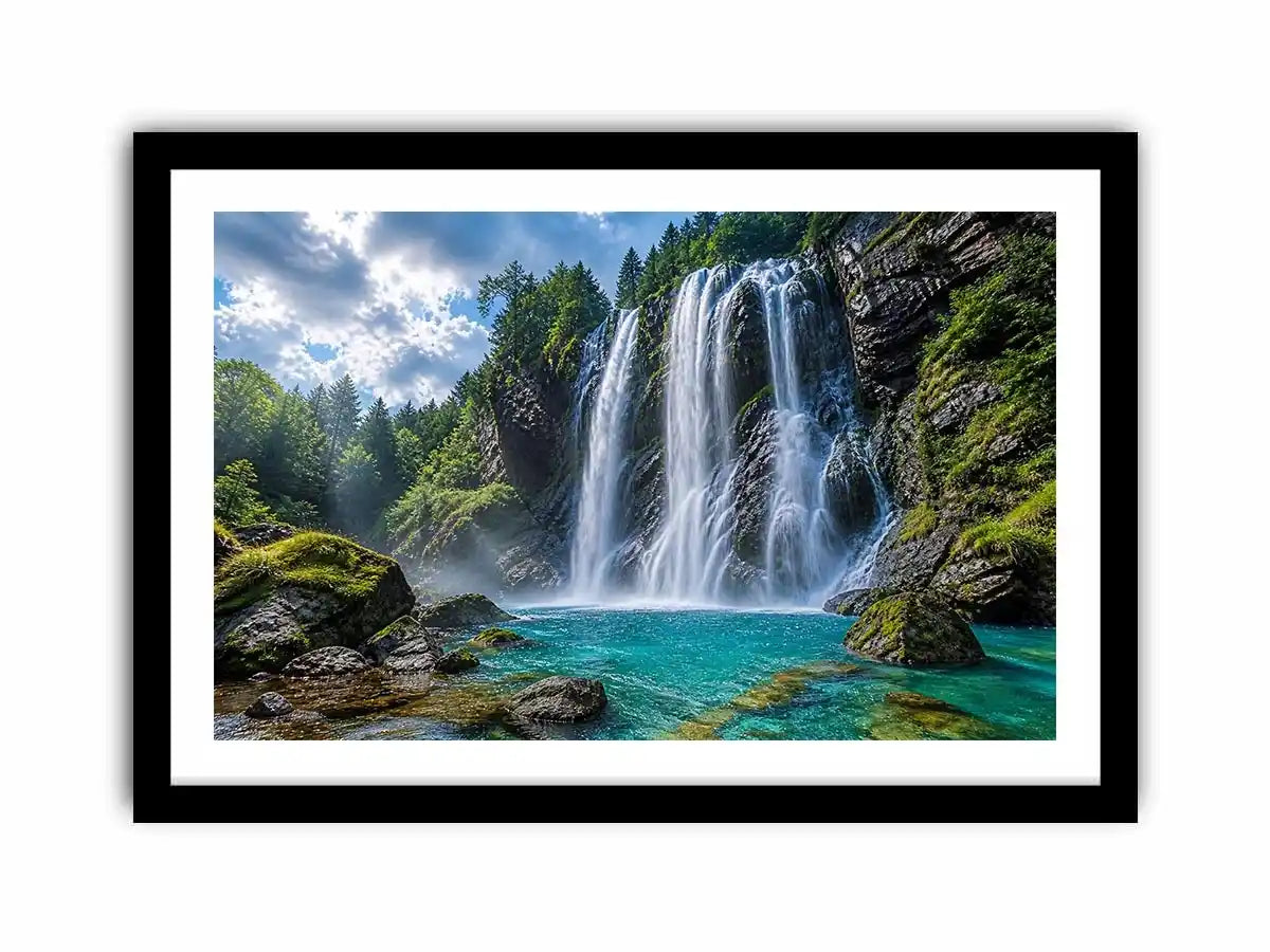 waterfall landscape canvas art modern living room ont602.webp