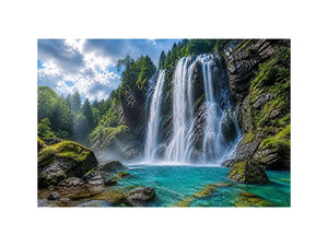 waterfall landscape canvas art modern living room ont602.webp