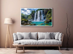 waterfall landscape canvas art modern living room ont602.webp