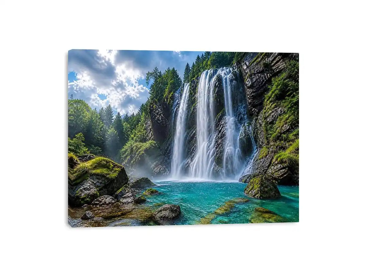 waterfall landscape canvas art modern living room ont602.webp
