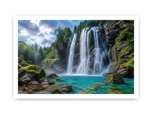 waterfall landscape canvas art modern living room ont602.webp