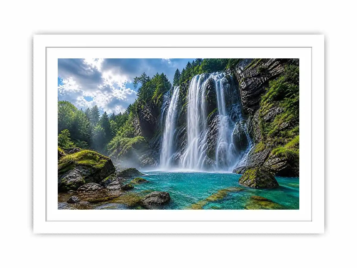 waterfall landscape canvas art modern living room ont602.webp