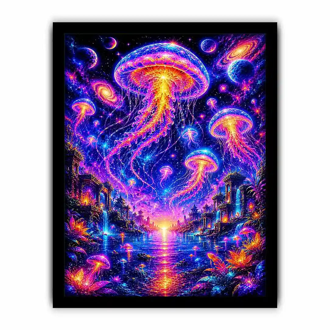 cosmic jellyfish fantasy canvas wall art ont633 