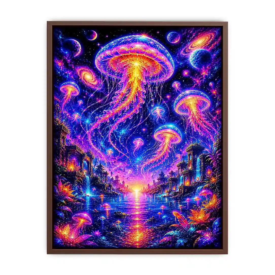 cosmic jellyfish fantasy canvas wall art ont633 