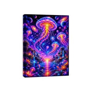 cosmic jellyfish fantasy canvas wall art ont633 