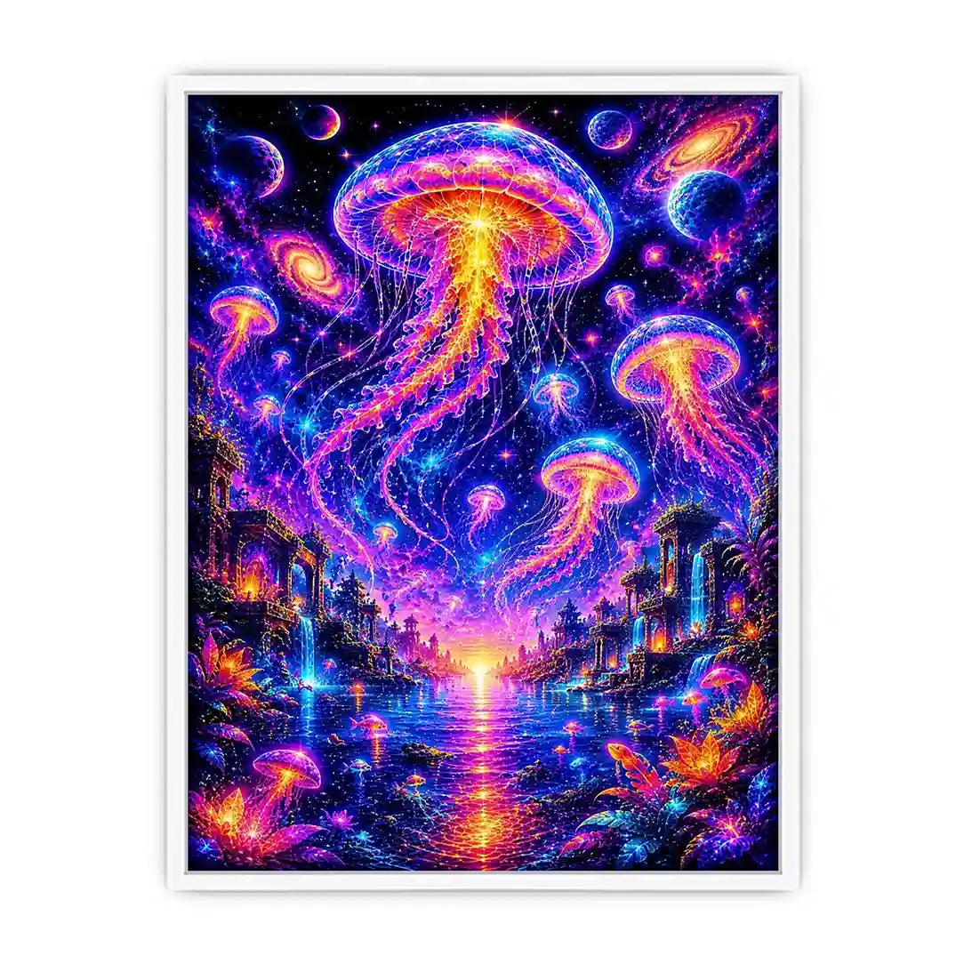 cosmic jellyfish fantasy canvas wall art ont633 