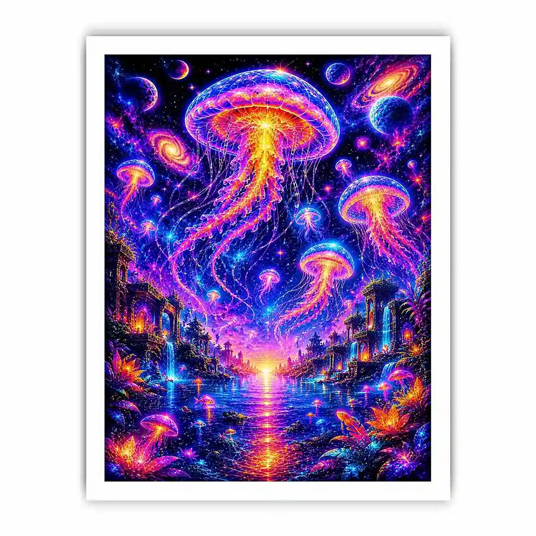 cosmic jellyfish fantasy canvas wall art ont633 
