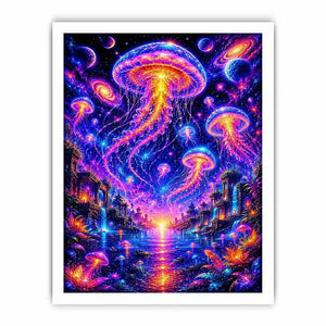 cosmic jellyfish fantasy canvas wall art ont633 