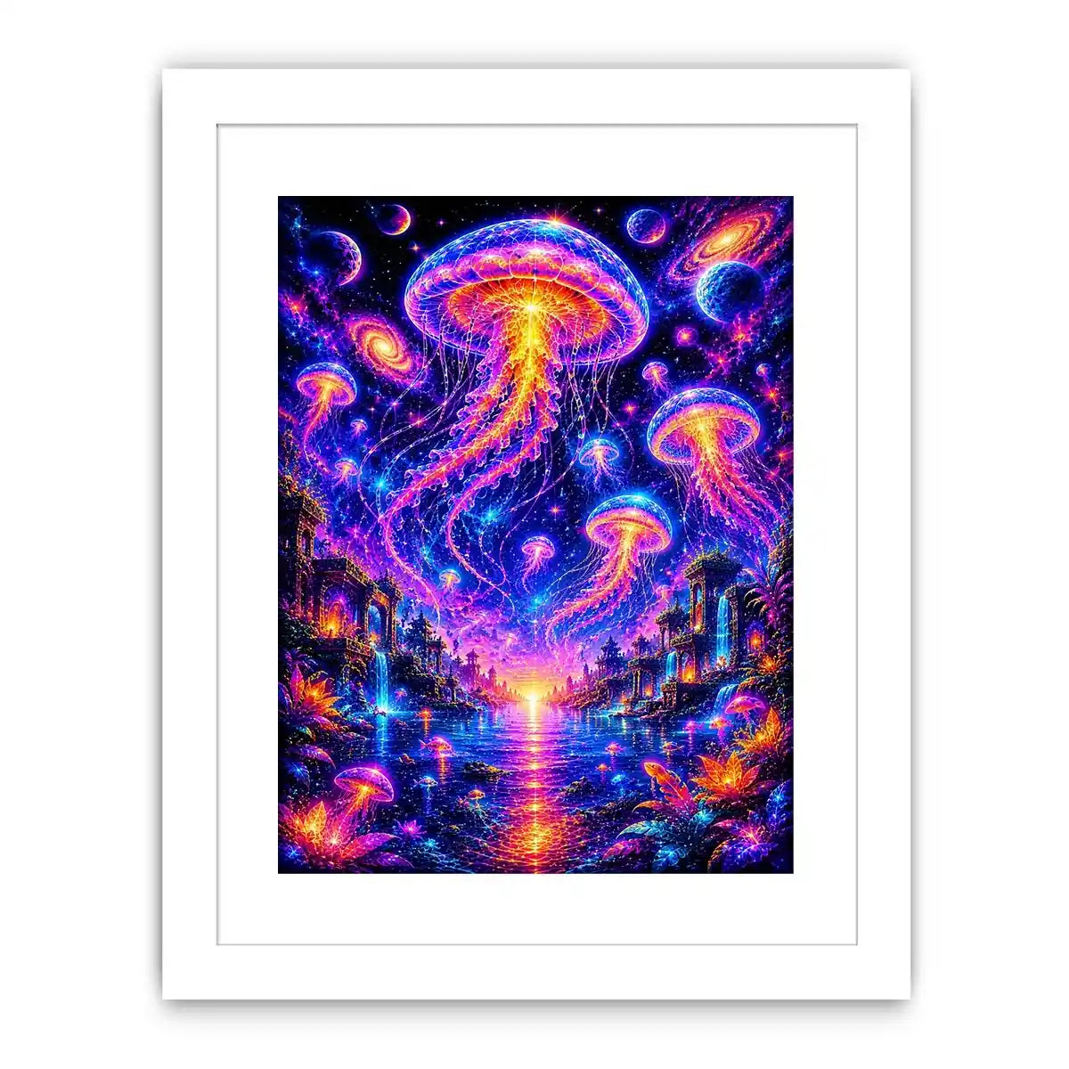 cosmic jellyfish fantasy canvas wall art ont633 