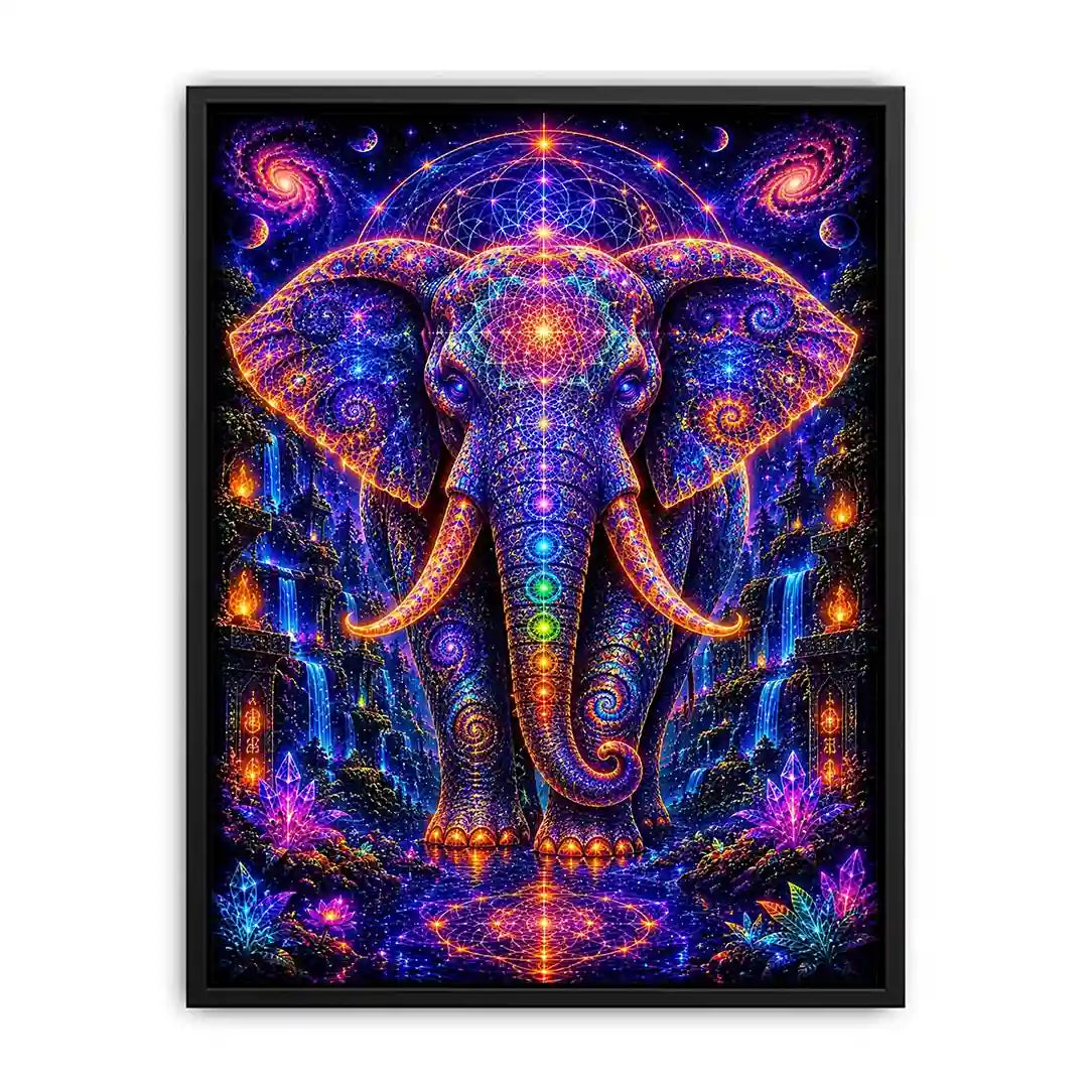 cosmic elephant sacred geometry canvas art ont634 