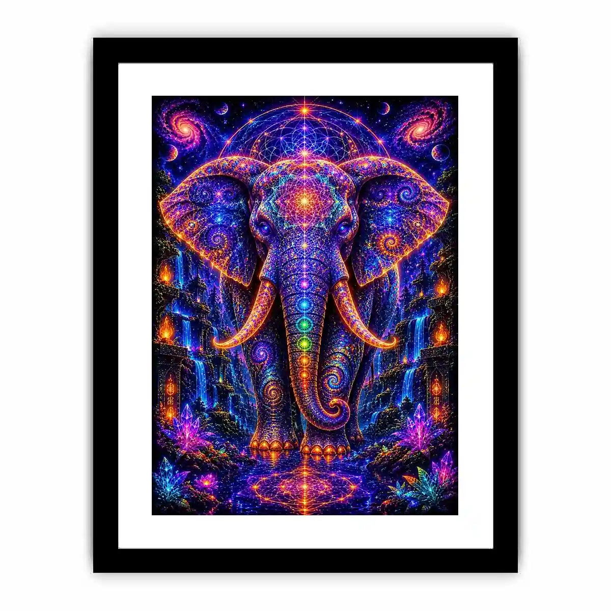 cosmic elephant sacred geometry canvas art ont634 