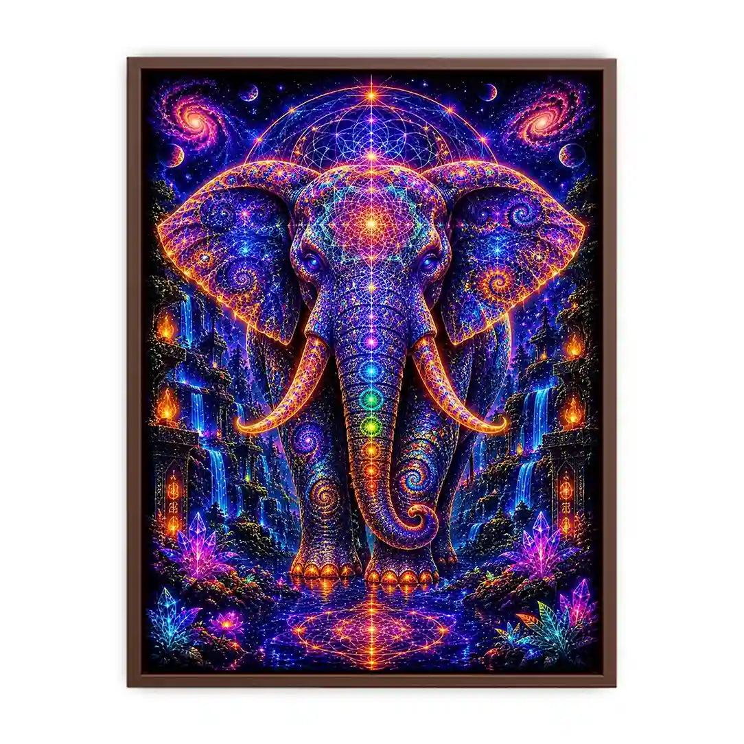 cosmic elephant sacred geometry canvas art ont634 