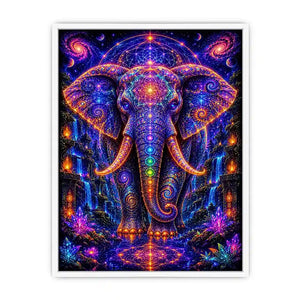 cosmic elephant sacred geometry canvas art ont634 