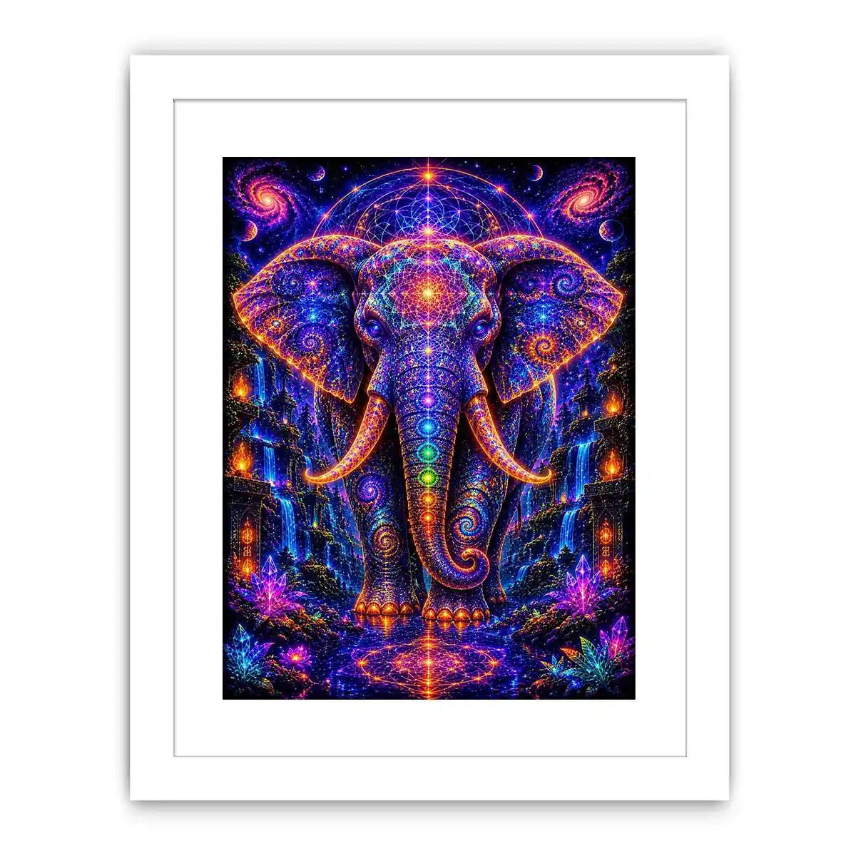 cosmic elephant sacred geometry canvas art ont634 