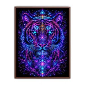 neon tiger sacred geometry canvas art ont637 