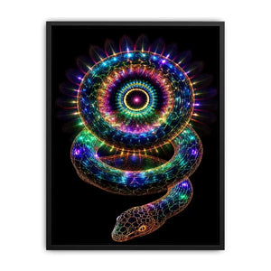 neon serpent sacred geometry canvas art ont639 