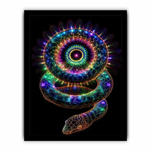neon serpent sacred geometry canvas art ont639 