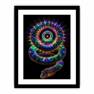 neon serpent sacred geometry canvas art ont639 