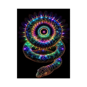 neon serpent sacred geometry canvas art ont639 