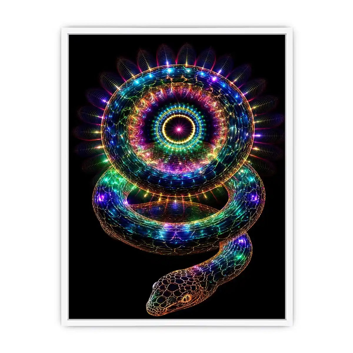 neon serpent sacred geometry canvas art ont639 