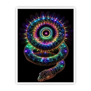 neon serpent sacred geometry canvas art ont639 