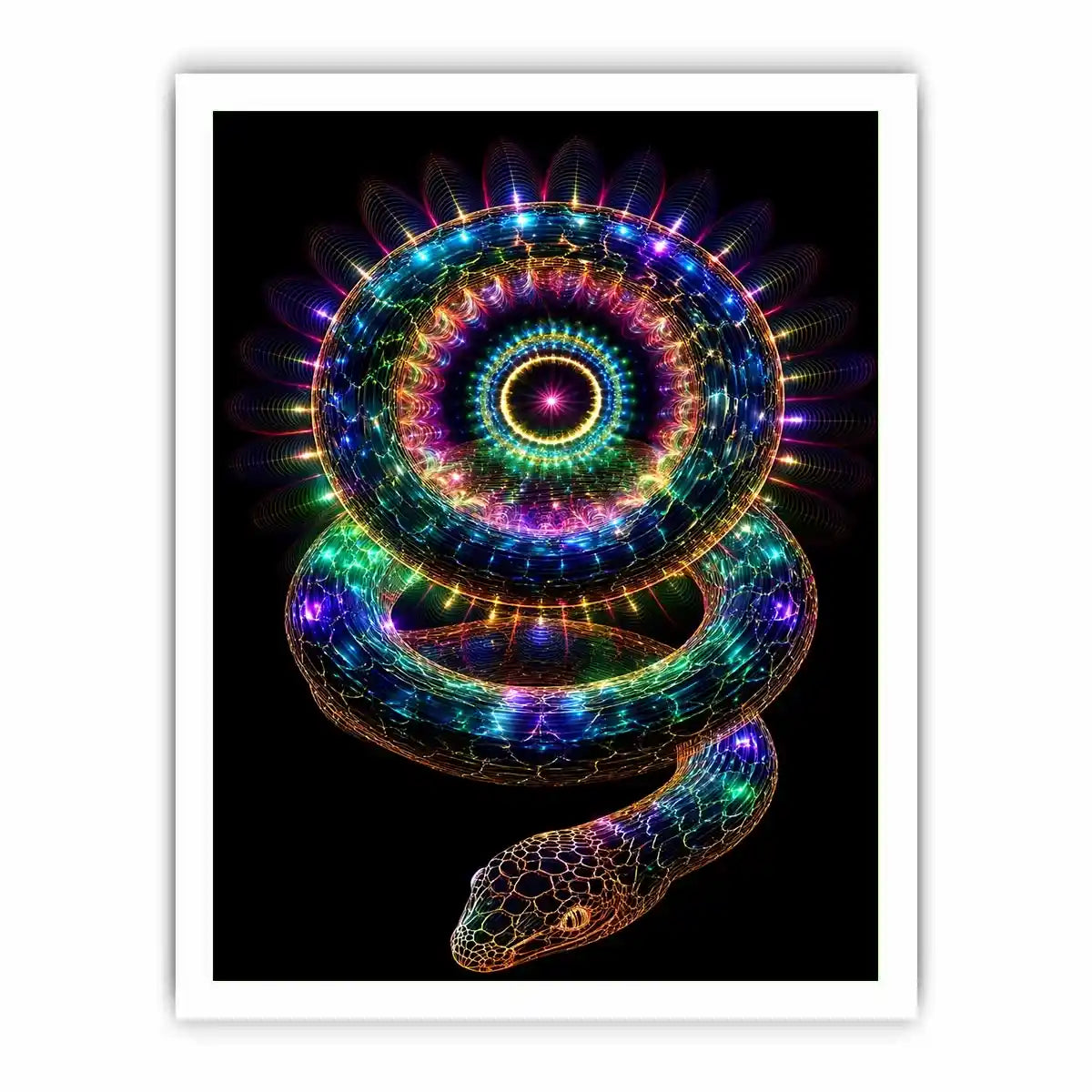 neon serpent sacred geometry canvas art ont639 