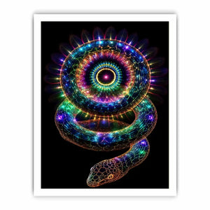 neon serpent sacred geometry canvas art ont639 
