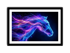 cosmic horse neon canvas wall art ont640 