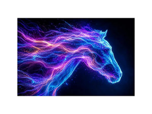 cosmic horse neon canvas wall art ont640 