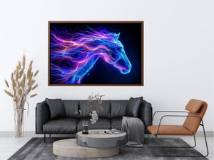 cosmic horse neon canvas wall art ont640 