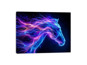 cosmic horse neon canvas wall art ont640 