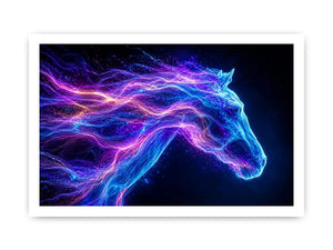 cosmic horse neon canvas wall art ont640 