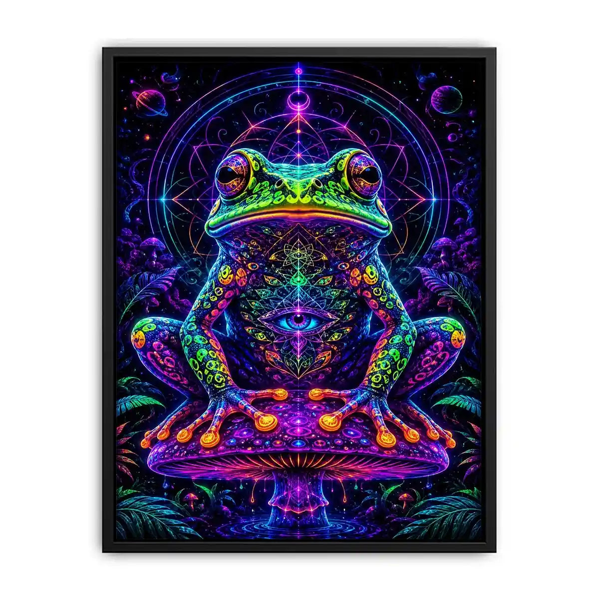 cosmic neon toad awakening psychedelic frog wall art.jpg