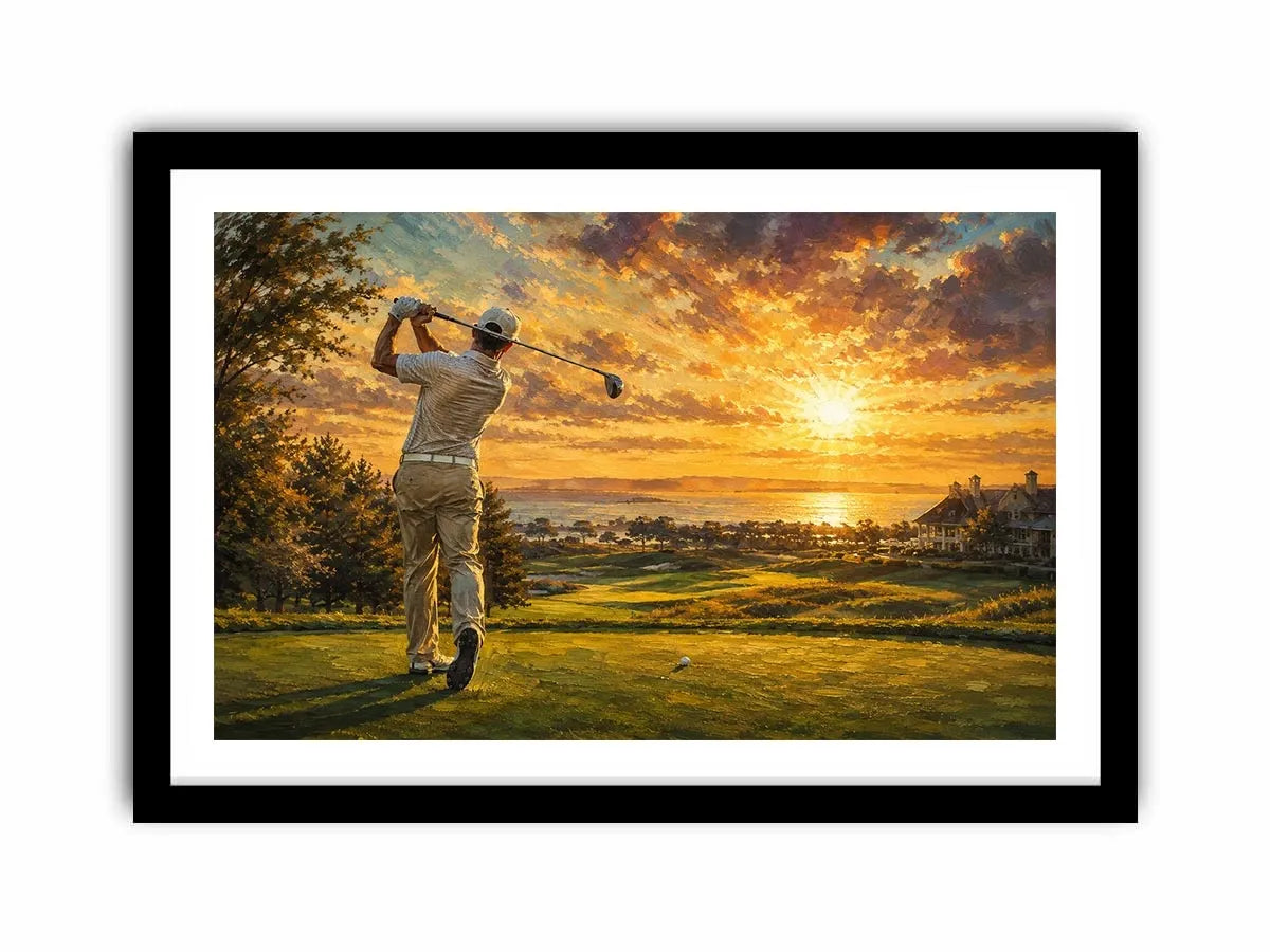 sunlit championship drive luxury golf landscape art.jpg