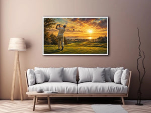 sunlit championship drive luxury golf landscape art.jpg
