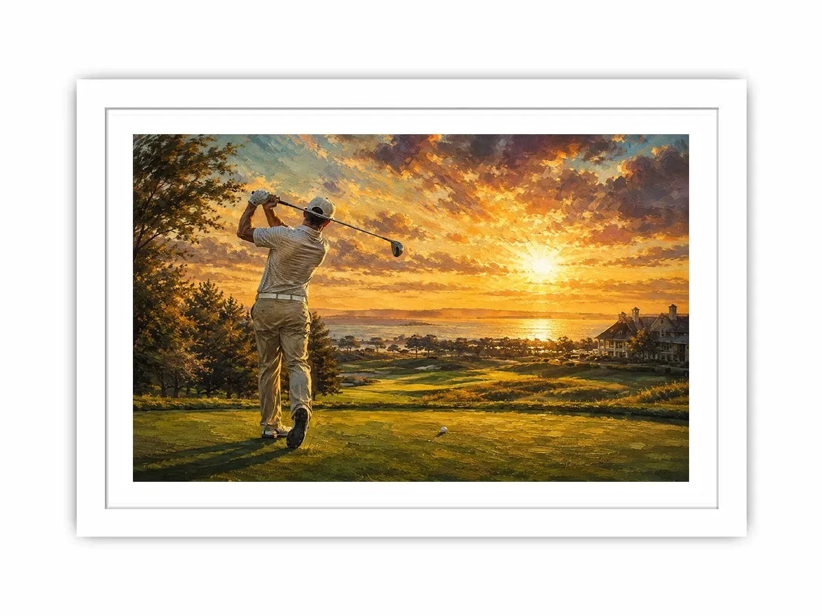 sunlit championship drive luxury golf landscape art.jpg