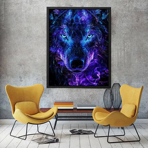   neon wolf canvas print luxury interiors