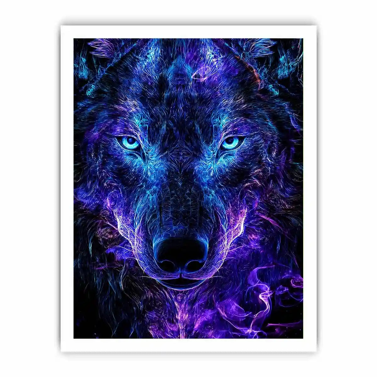   neon wolf canvas print luxury interiors