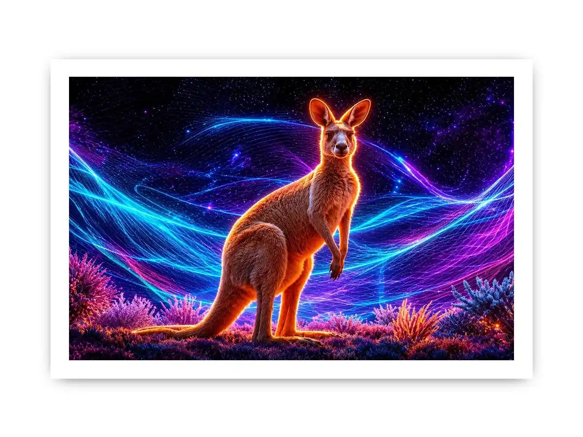   colorful kangaroo artwork contemporary decor