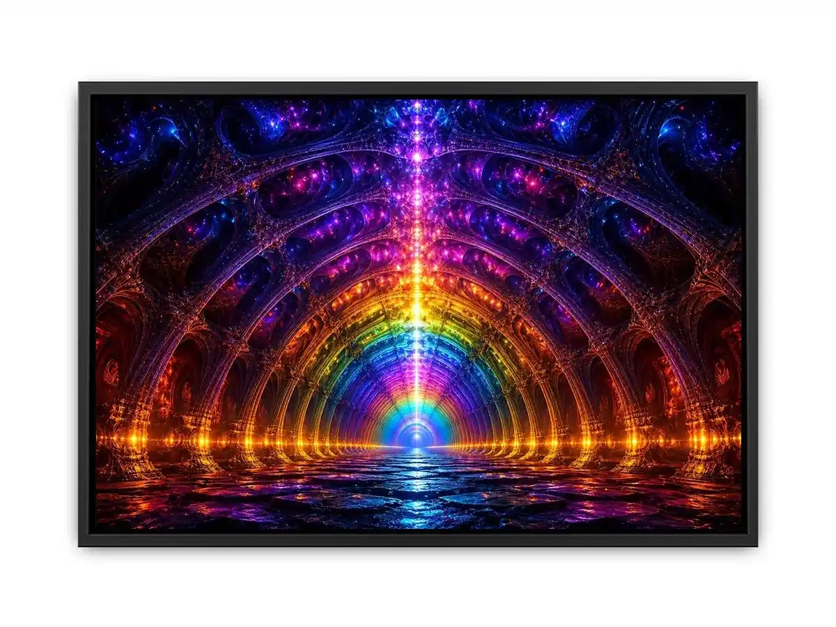   rainbow tunnel canvas print modern spaces
