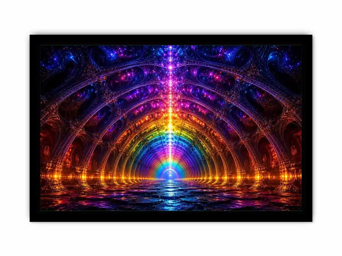   rainbow tunnel canvas print modern spaces