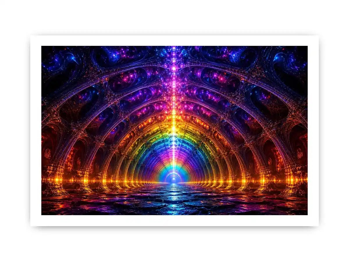   rainbow tunnel canvas print modern spaces
