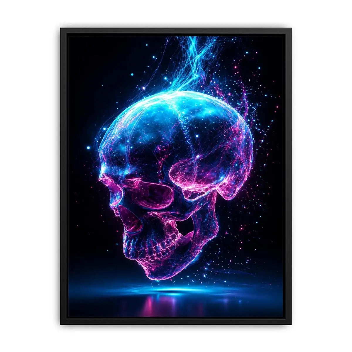   cyber skull wall art gaming room