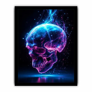   cyber skull wall art gaming room